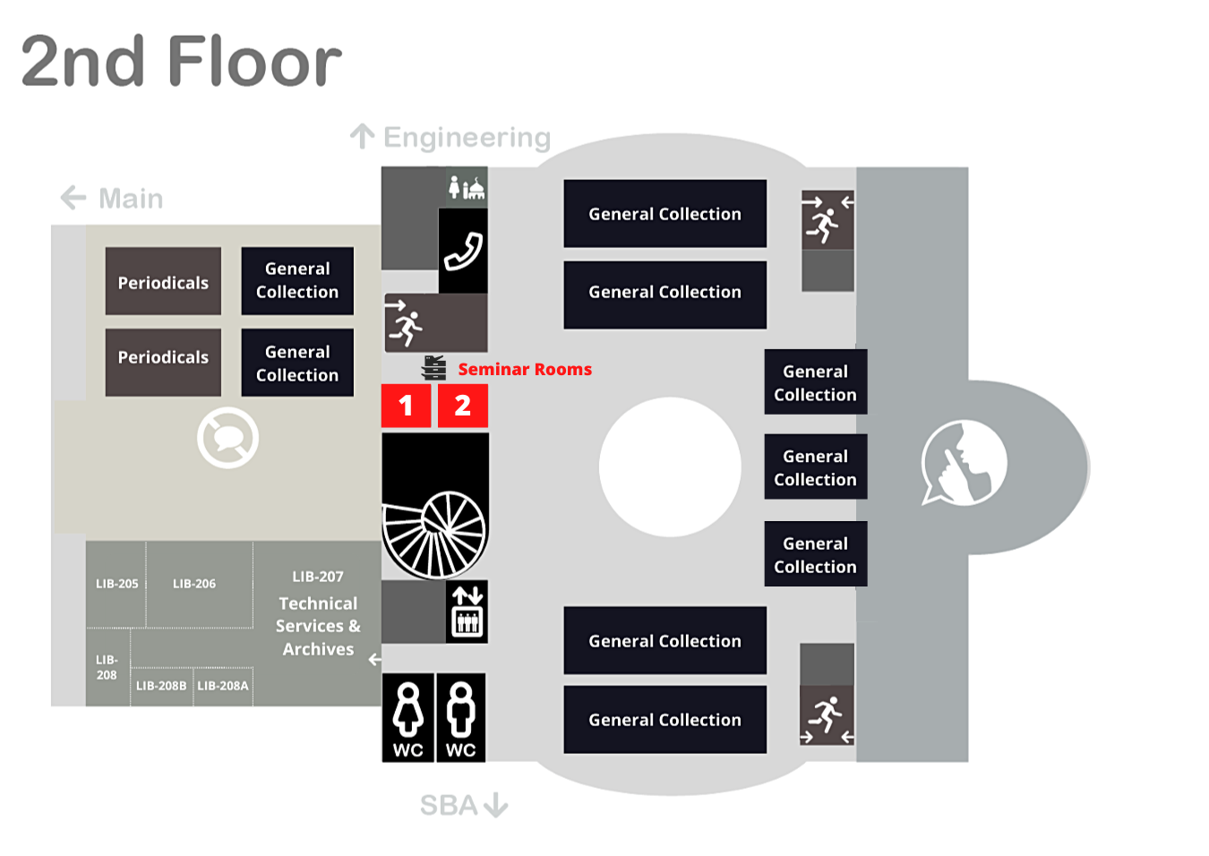 Seminar rooms map