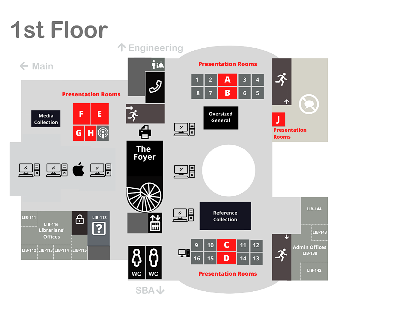 Presentation Rooms Map First Floor