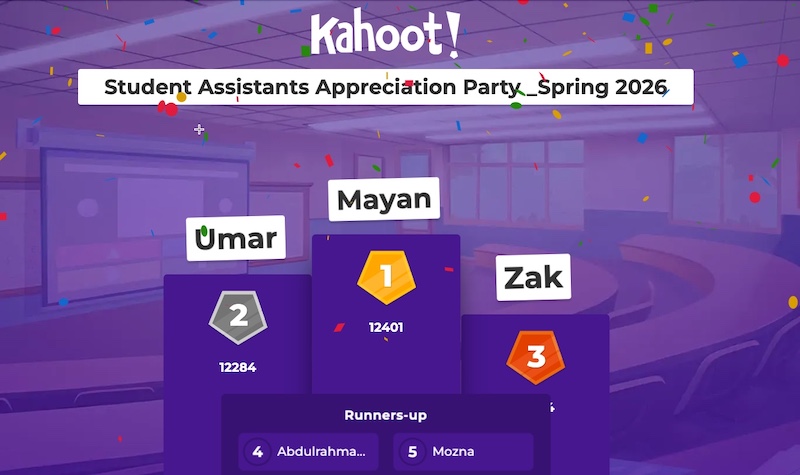 Student Assistant Virtual Appreciation Gathering