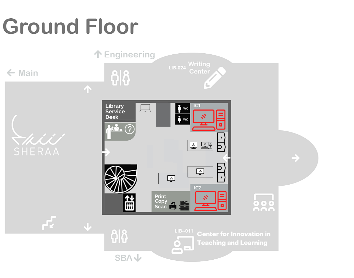 PCs IC21 and IC2 Ground Floor Map