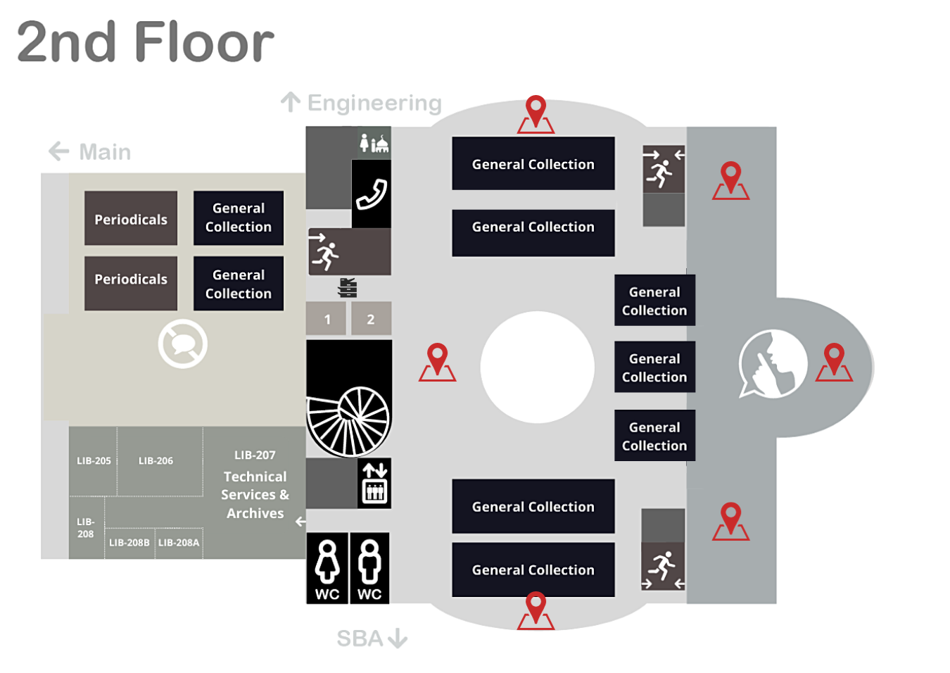 Group table 2nd floor map