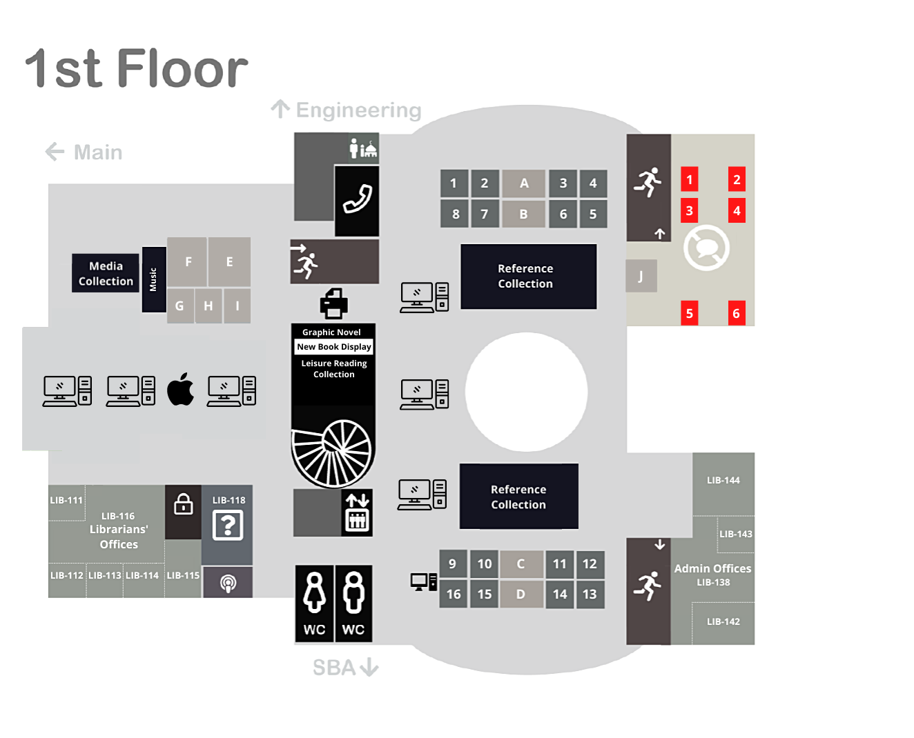 Group Table: No Talking Zone 1st Floor Map