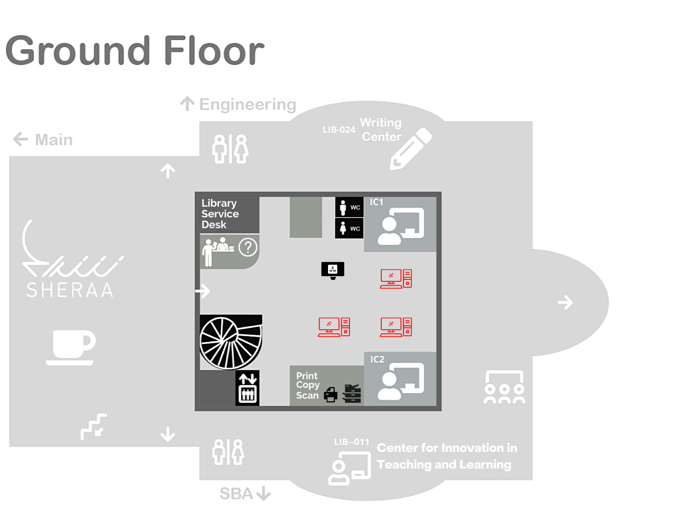 PCs ground floor map