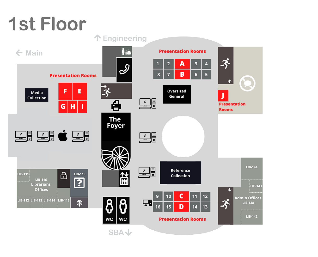 Presentation Rooms Map First Floor