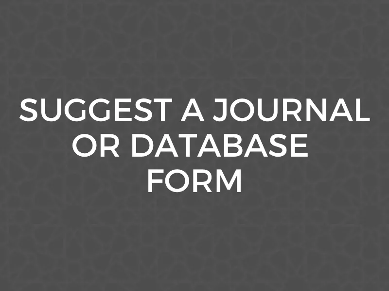 Suggest a Journal or Database Form