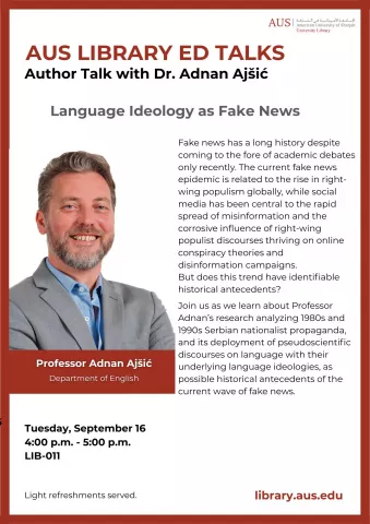AUS Library Ed Talks: Author Talk with Dr. Adnan Ajšić