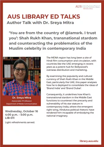 AUS Library Ed Talks: Author Talk with Dr. Sreya Mitra